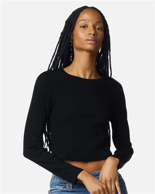 Women's Baby Rib Long Sleeve Cropped Tee