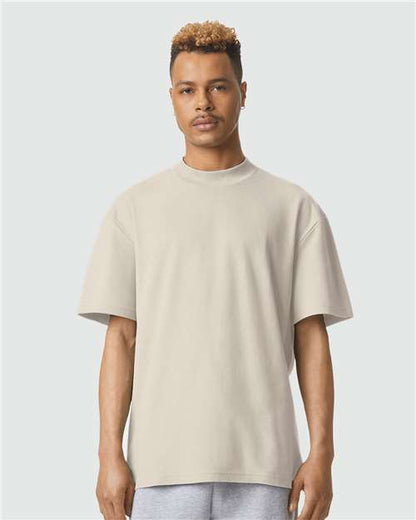Unisex Pique Mock Neck Tee