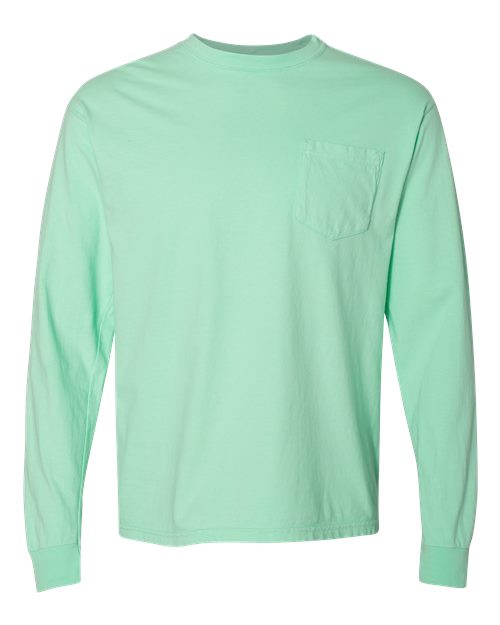 Unisex Garment-Dyed Heavyweight Long Sleeve Pocket T-Shirt