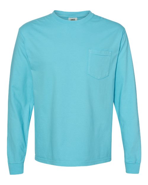 Unisex Garment-Dyed Heavyweight Long Sleeve Pocket T-Shirt