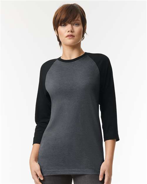 Unisex CVC Three-Quarter Sleeve Tee