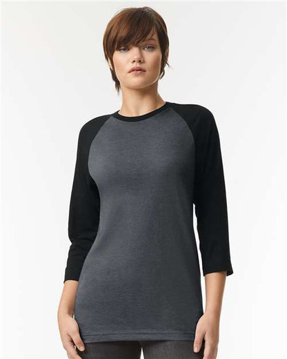 Unisex CVC Three-Quarter Sleeve Tee