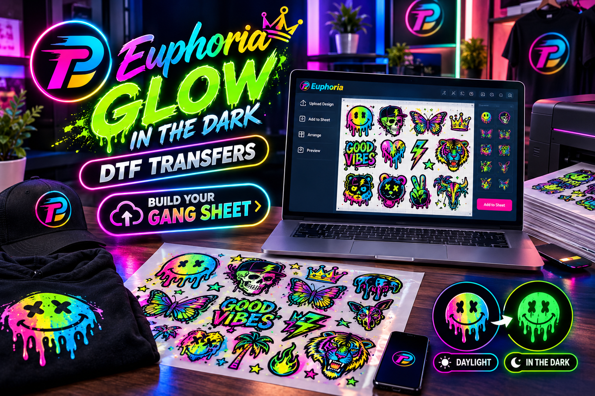 Euphoria Glow in the Dark DTF Transfers - Build Your Gang Sheet